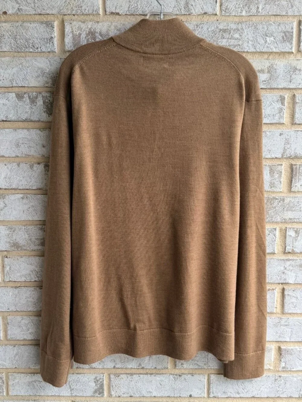 Banana Republic Long Sleeve 1/4 Zip Mock Neck 100% Merino Wool Sweater Size XL